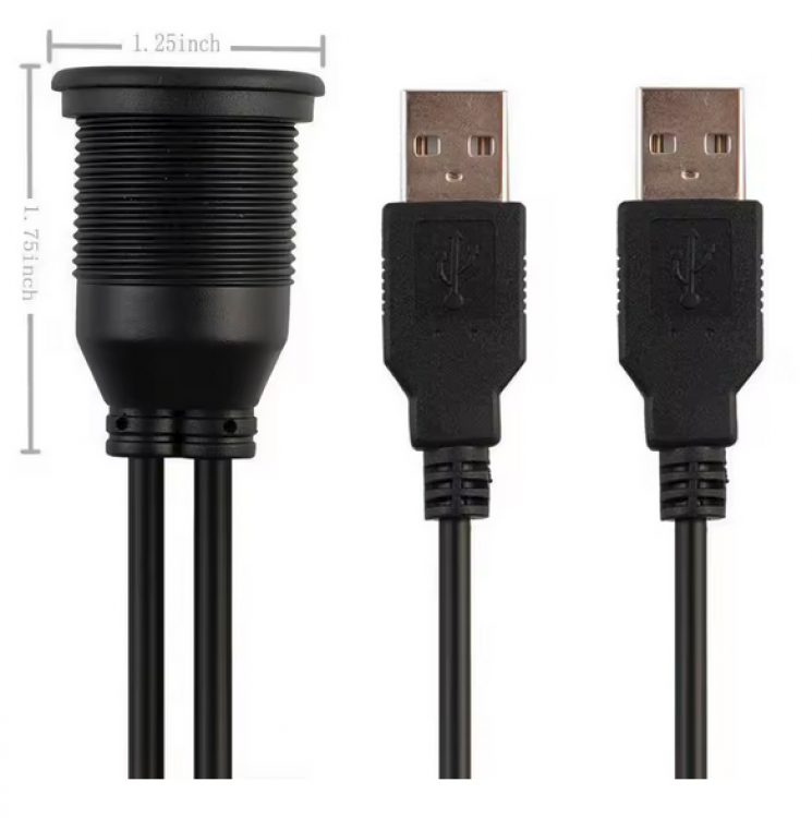 Mercedes V-Klasse W447 USB-Verlängerung (USB-A 3.0, Panel-Mount) für Einbau in Klappe neben OEM-USB